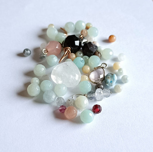 Sparkling beads and gemstones